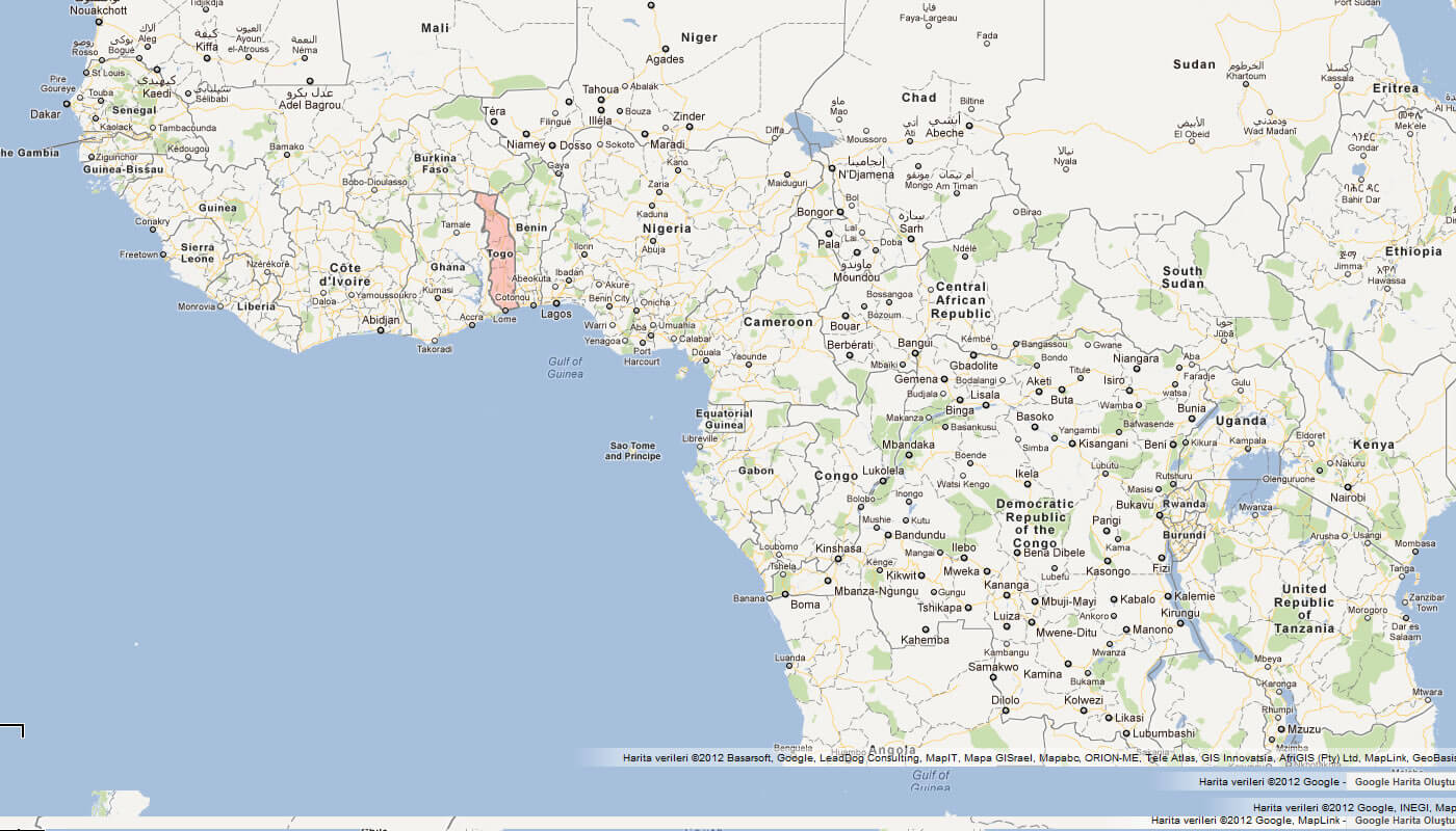 karte von togo afrika